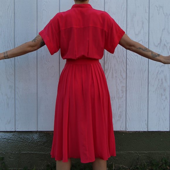 Vintage Raspberry Pink Silk Dress - Picture 13 of 15